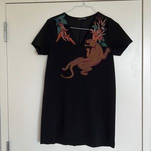 Zara Black T-Shirt Dress Size M